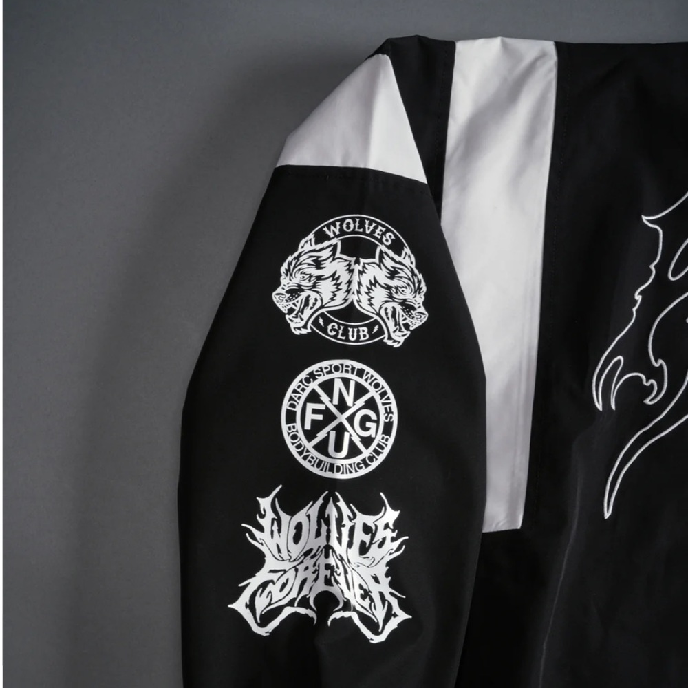 HESH BROLIC UNISEX TRACK JACKET IN BLACK/WHITE - Picture 7 of 12